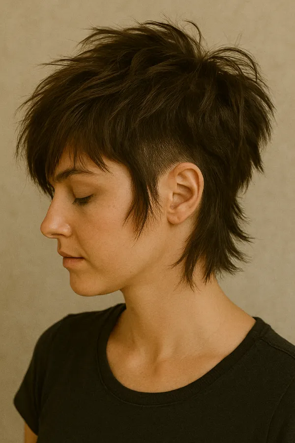 Félkopasz hatású choppy cut